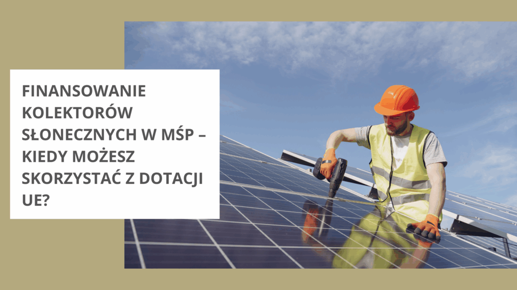 Mężczyzna montuje panele fotowoltaicze na dachu