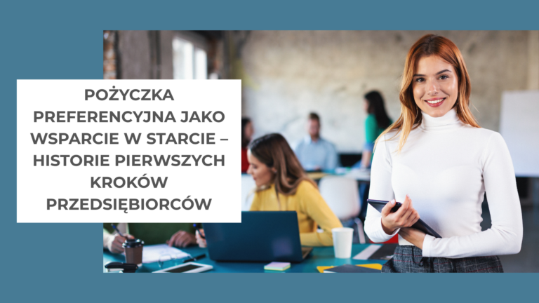kobieta w białym golfie, stoi w biurze, twarzą do aparatu. W tle ludzie procują.