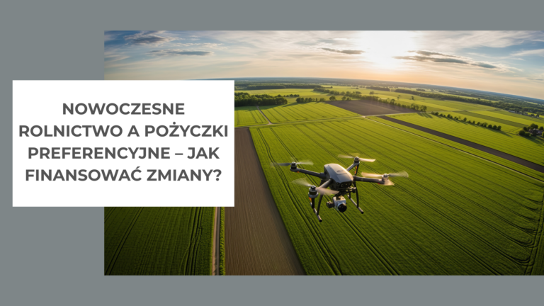 dron leci nad polami